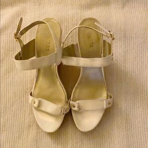 White guess wedge sandals